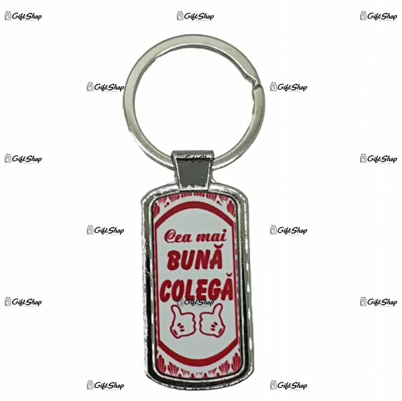 Cea mai buna colega, breloc din metal cu mesaj